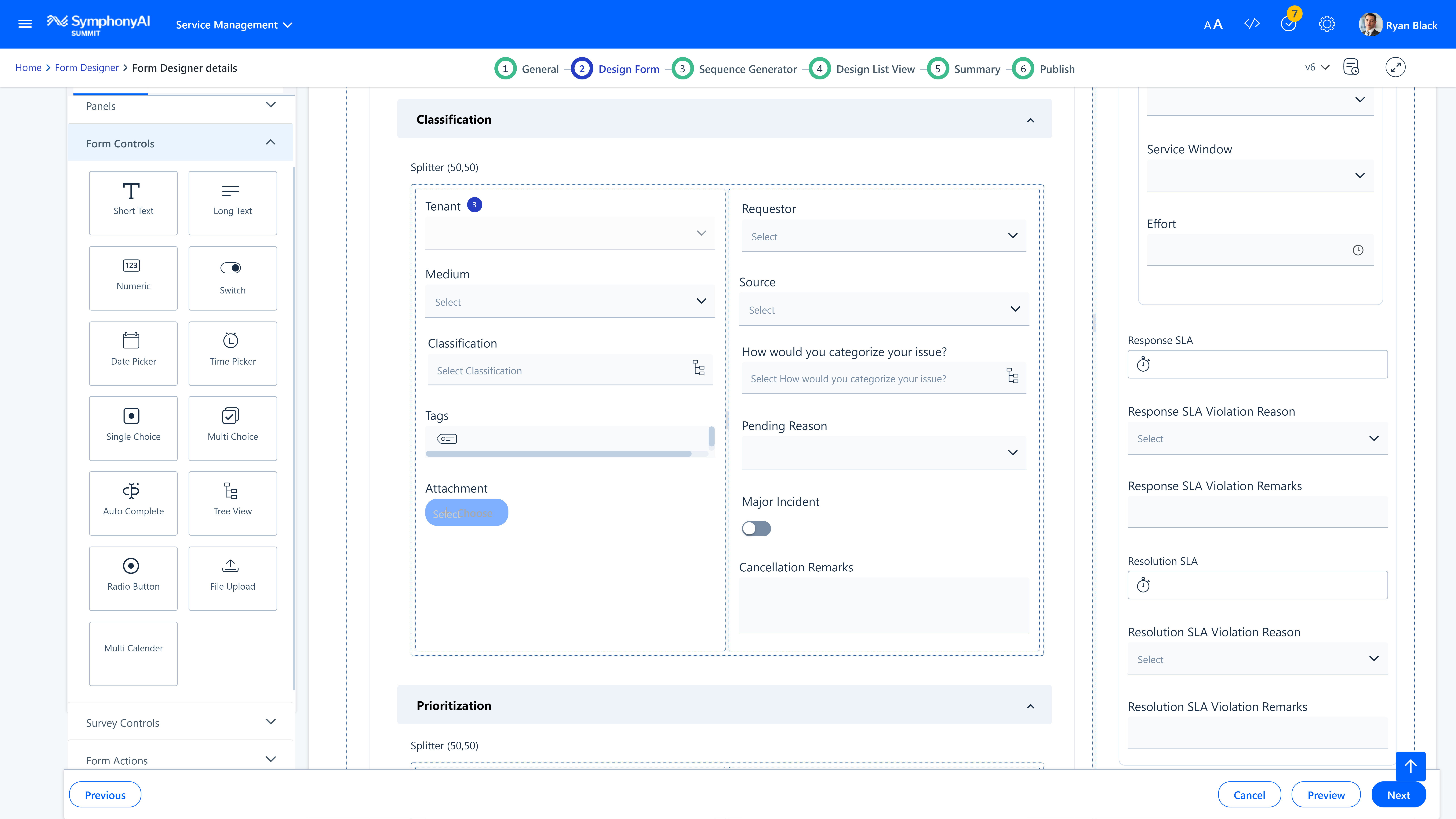 SymphonyAI ITS Form Designer UI
